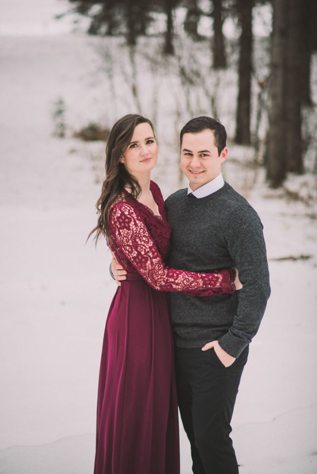 Beautiful Winter Engagement Photoshoot Cambridge Kitchener