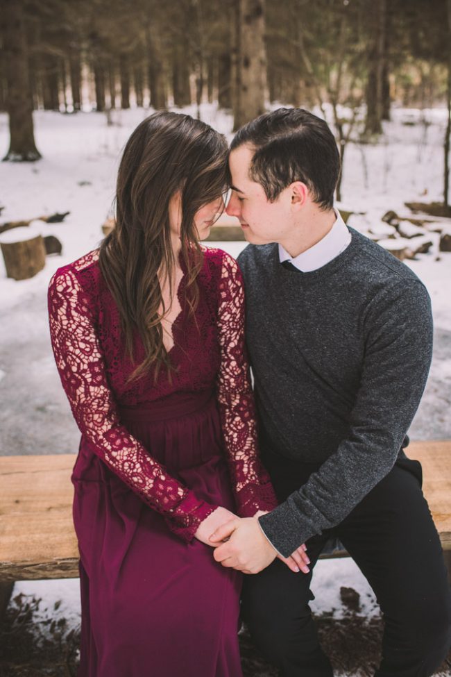 Beautiful Winter Engagement Photoshoot Cambridge Kitchener