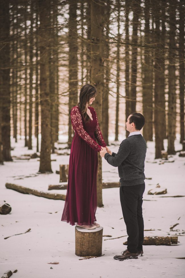 Beautiful Winter Engagement Photoshoot Cambridge Kitchener