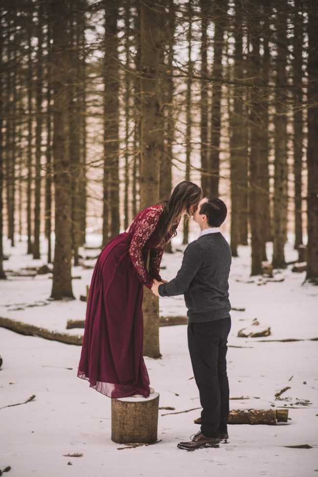 Beautiful Winter Engagement Photoshoot Cambridge Kitchener