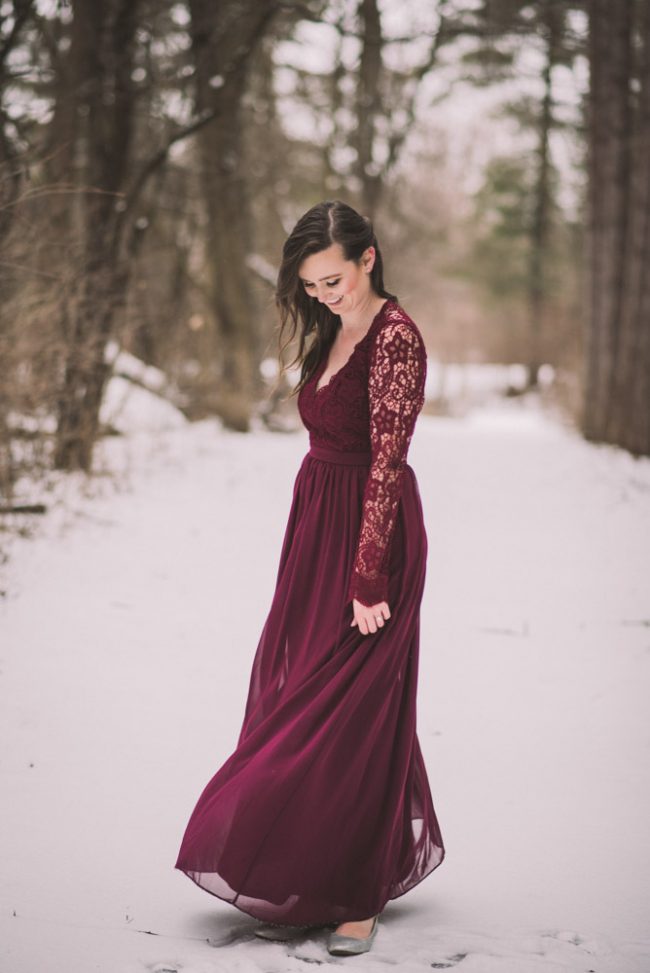 Romantic winter engagement photos