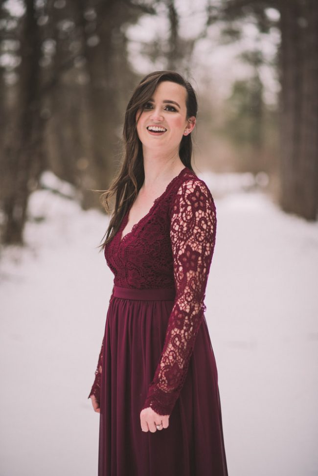 Romantic winter engagement photos