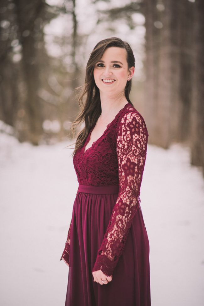 Romantic winter engagement photos