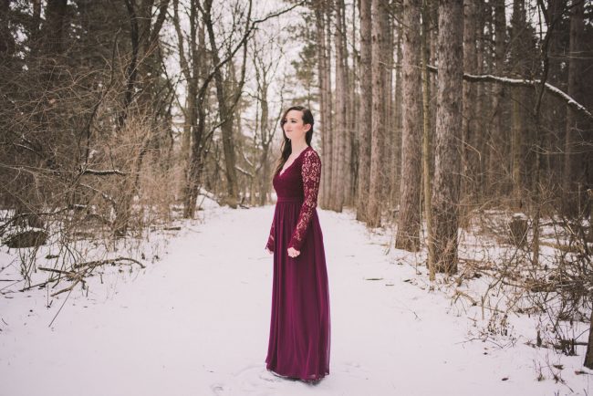 Romantic winter engagement photos