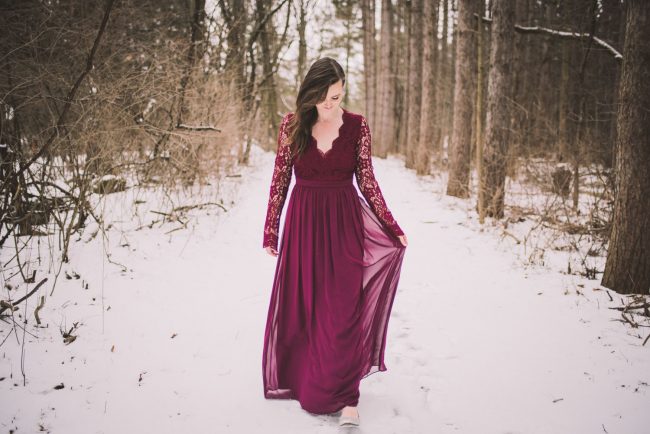 Romantic winter engagement photos