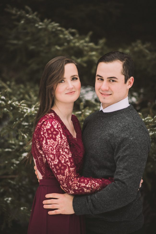 Romantic winter engagement photos