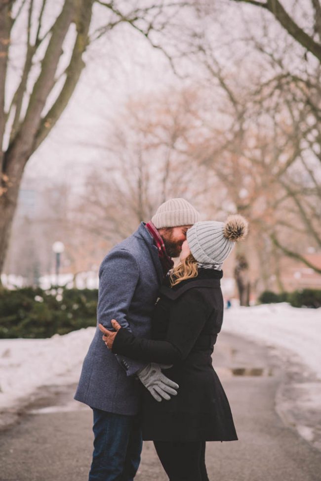 Victoria Park Winter Engagement Kitchener