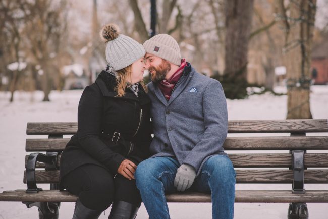 Victoria Park Winter Engagement Kitchener