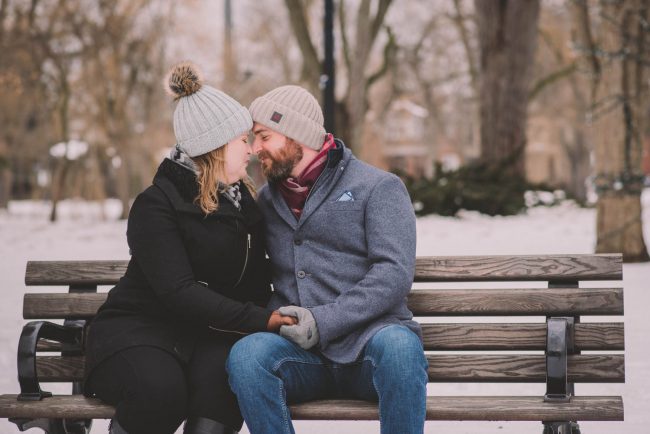 Victoria Park Winter Engagement Kitchener