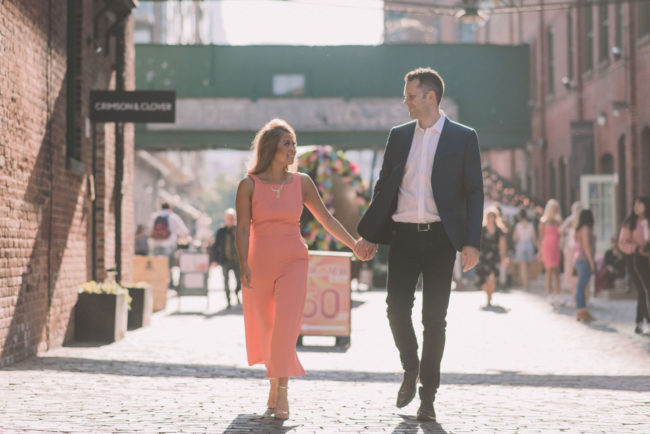 Distillery District Engagement Photography