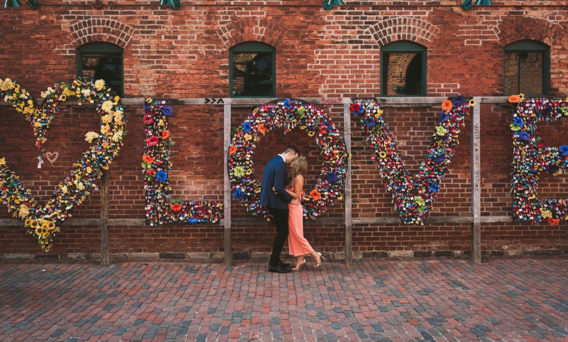 Distillery District Engagement Photography