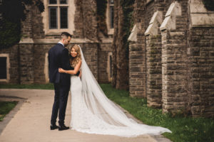 Stone building wedding photography