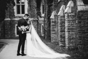 Stone building wedding photography