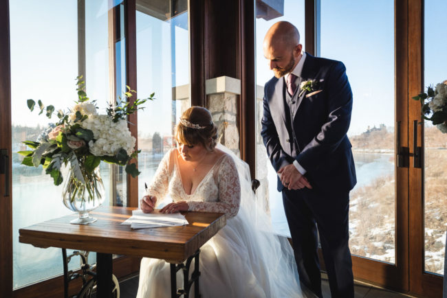 Winter Cambridge Mill Wedding Photography