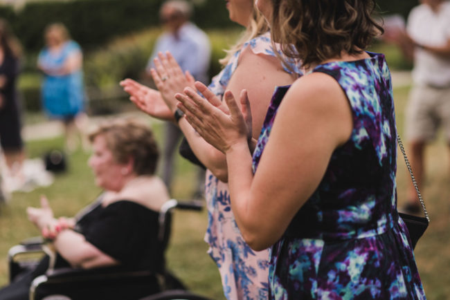 Socially distanced wedding photography