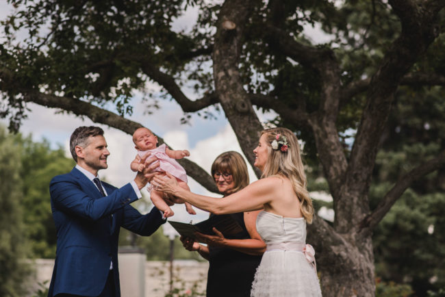 Socially distanced wedding photography