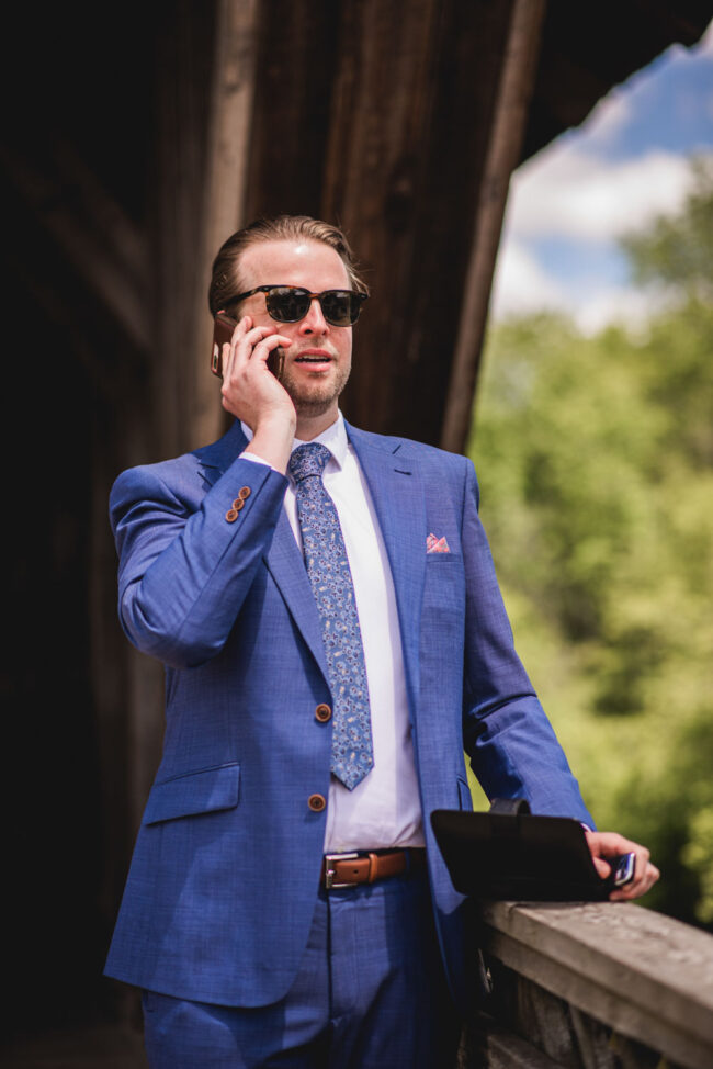 Covered bridge downtown guelph wedding photos