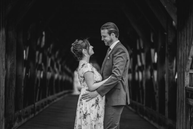 Covered bridge downtown guelph wedding photos