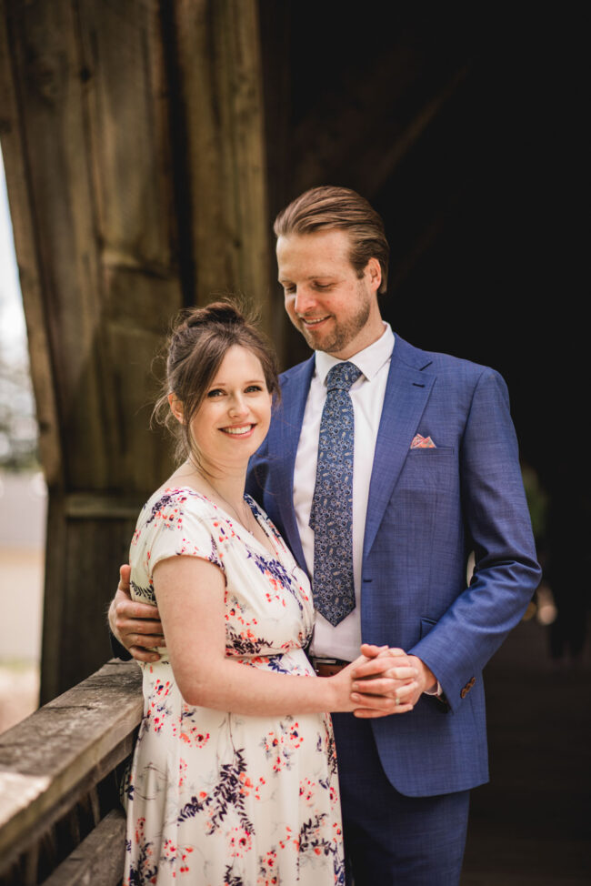 Covered bridge downtown guelph wedding photos