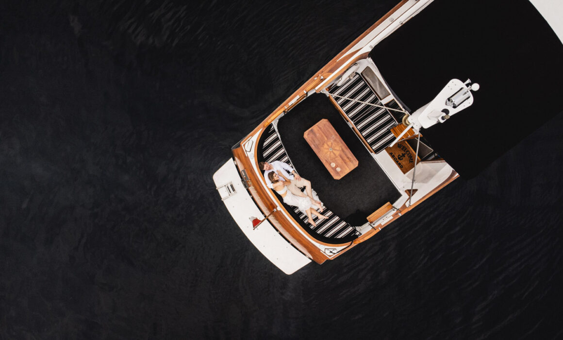 Romantic Cottage Boat Engagement Photography