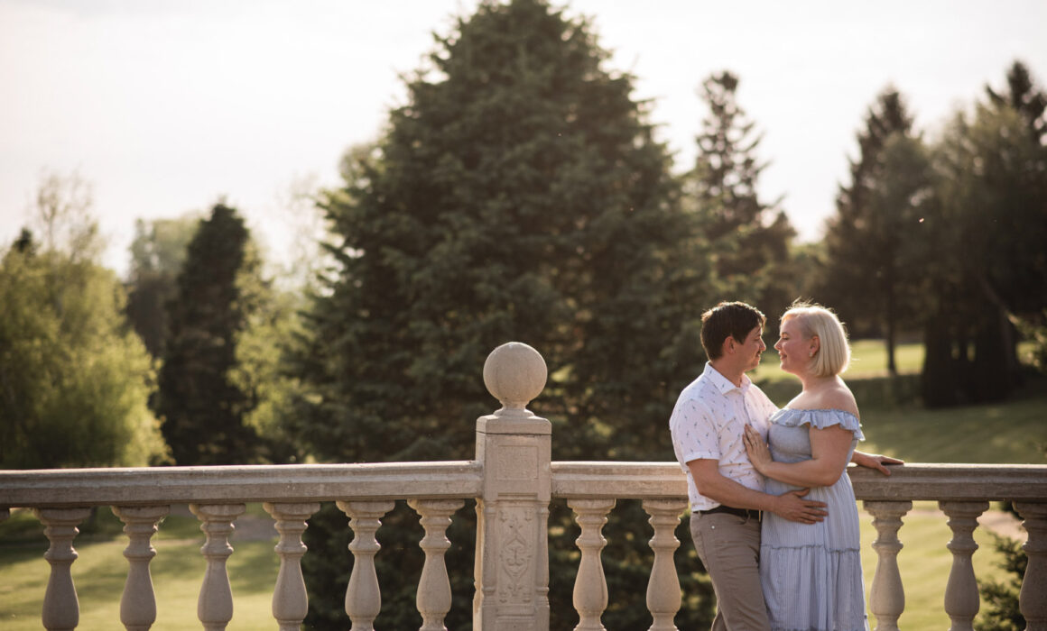 Candid sunset engagement photography