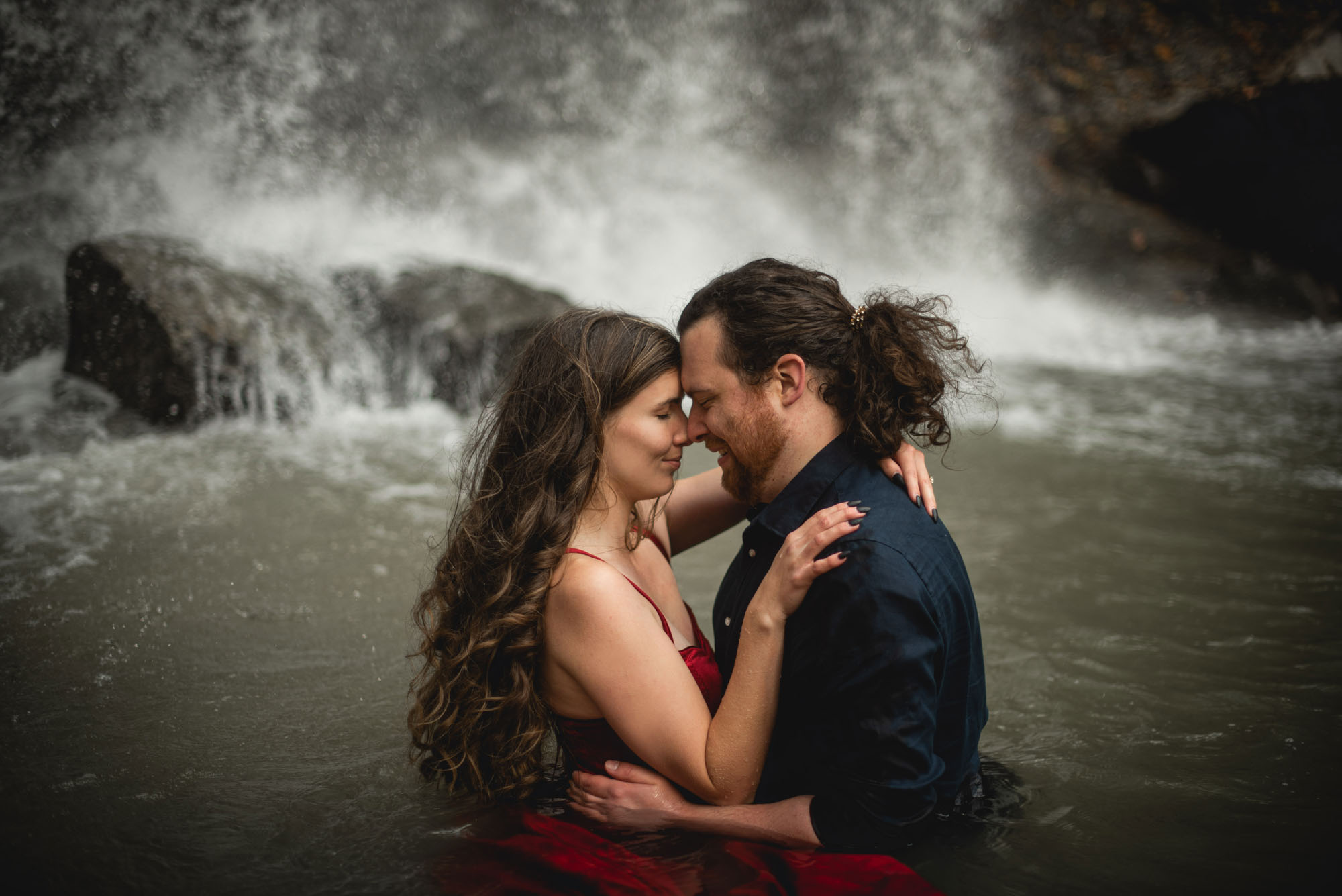Waterfall Engagement Photography