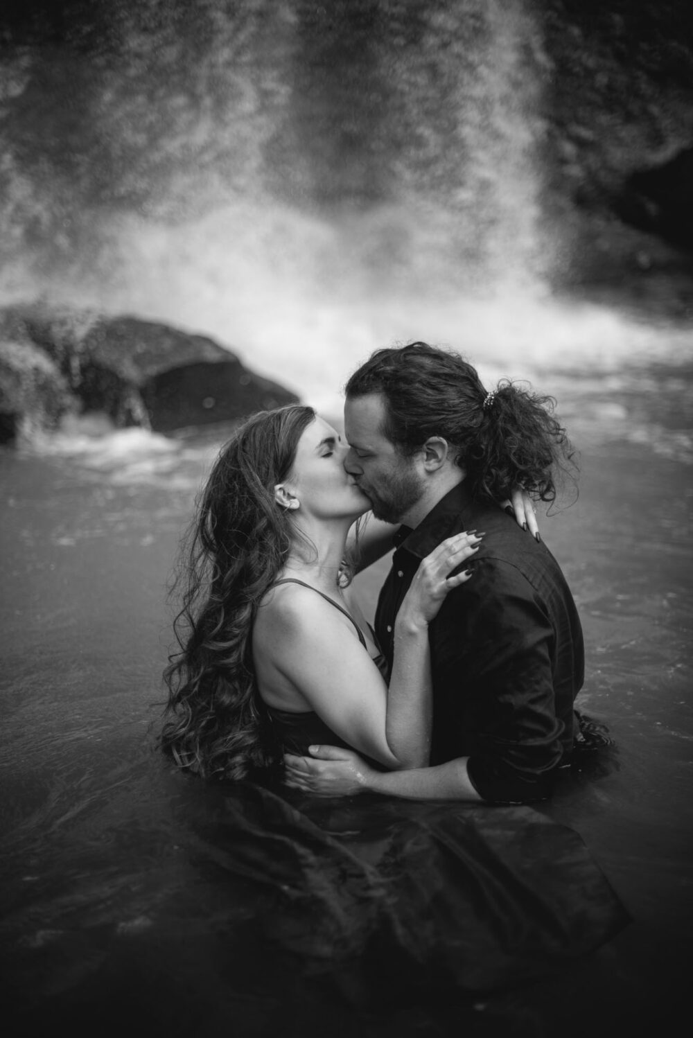 Waterfall Engagement Photography