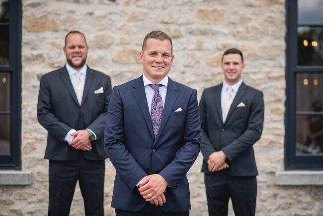 elora mill foundry building bridal party