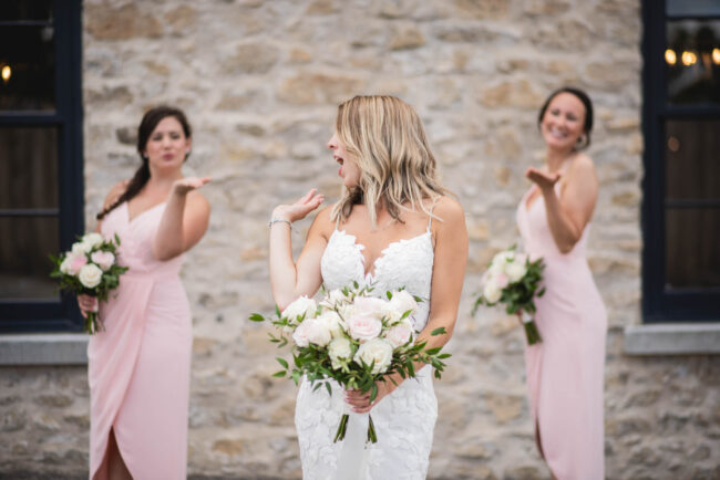 elora mill foundry building bridal party