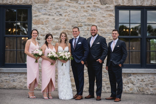 elora mill foundry building bridal party