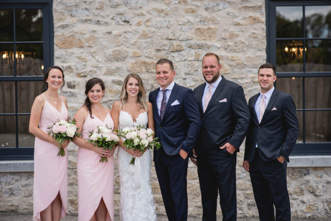 elora mill foundry building bridal party