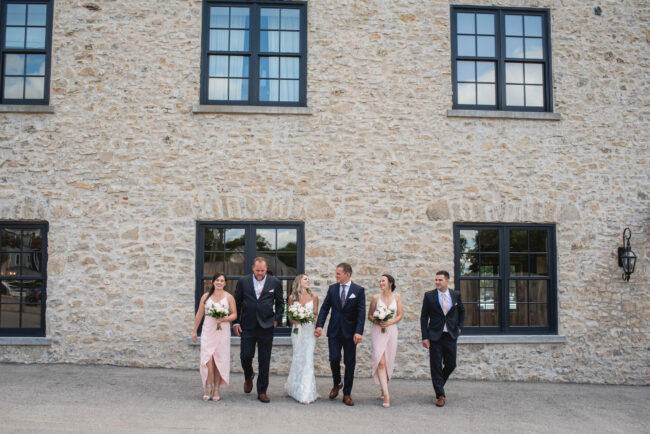 elora mill foundry building bridal party