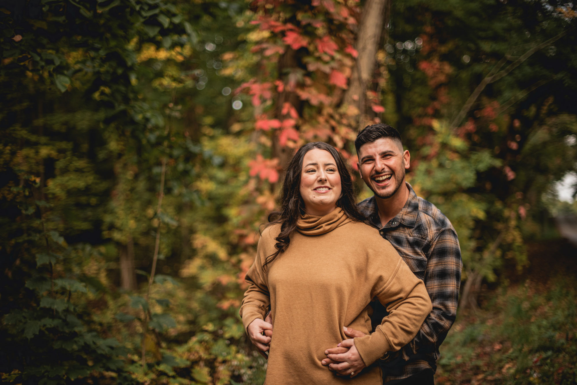 Fall outdoor engagement photography