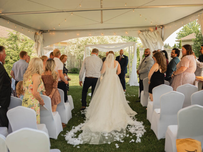 Romantic backyard wedding
