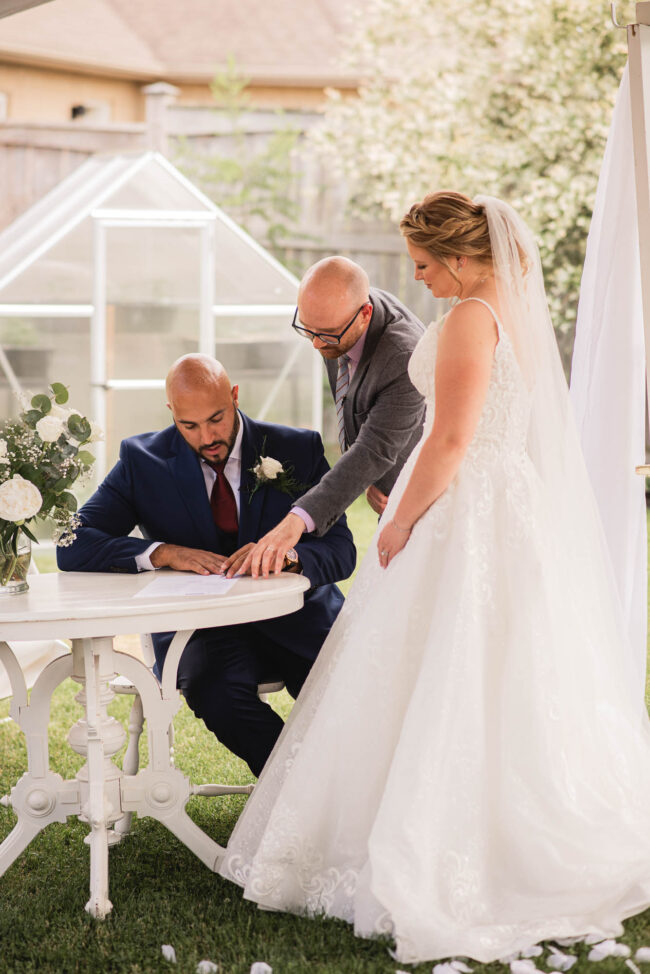 Romantic backyard wedding