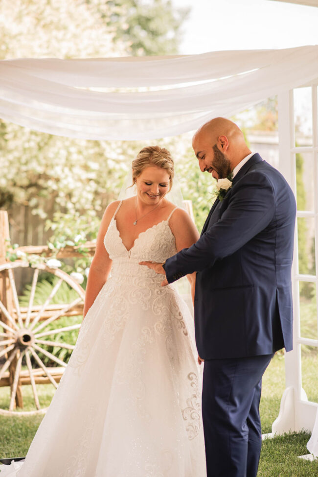 Romantic backyard wedding