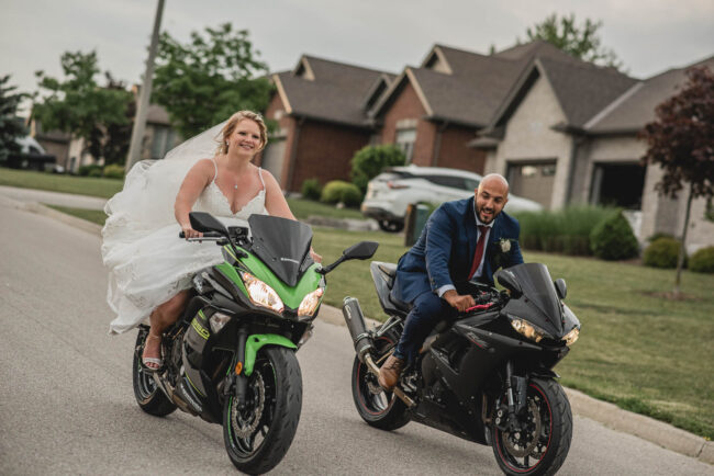 Motorcycle Bride and Groom