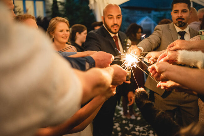 Wedding sparkler photos