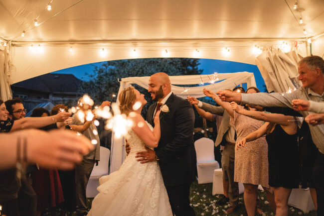 Wedding sparkler photos
