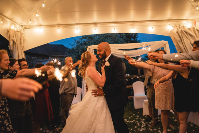 Wedding sparkler photos