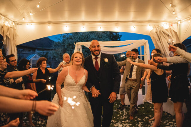 Wedding sparkler photos