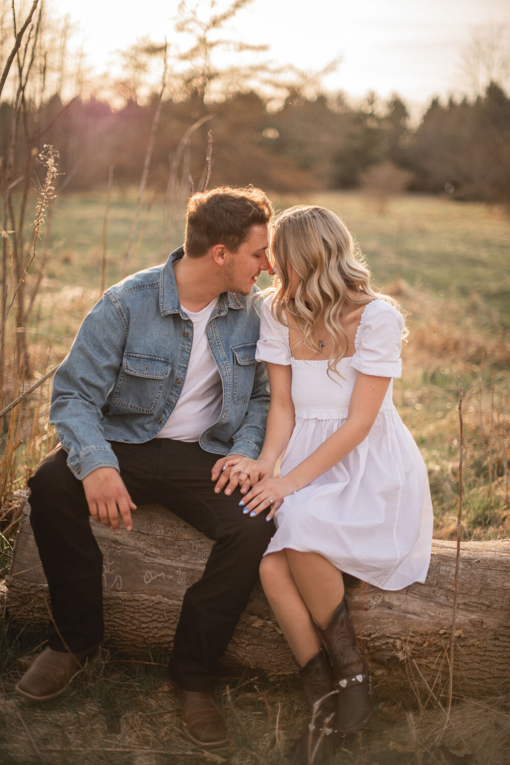 fall sunset engagement photography