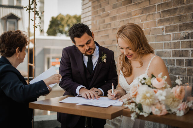 bride and groom osteria rialto