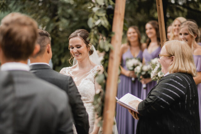 bride and groom at wedding ceremony