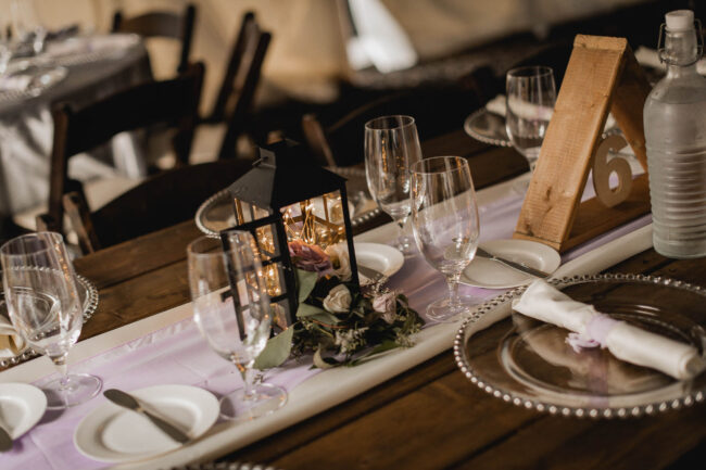 rustic modern reception decor