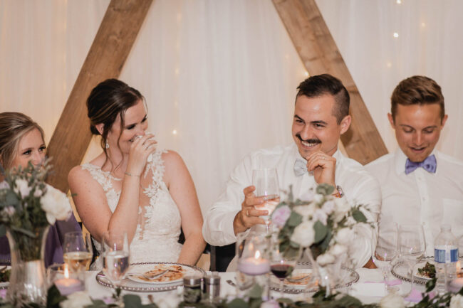 head table at wedding recpetion