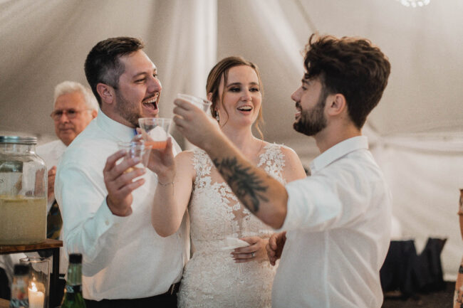 shots at wedding reception