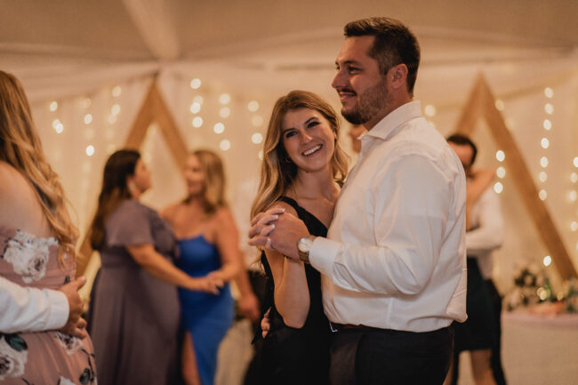 guests dancing at reception
