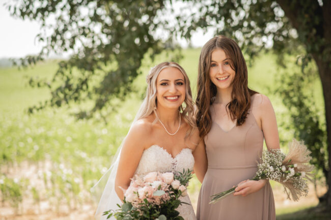 bride and bridesmaids