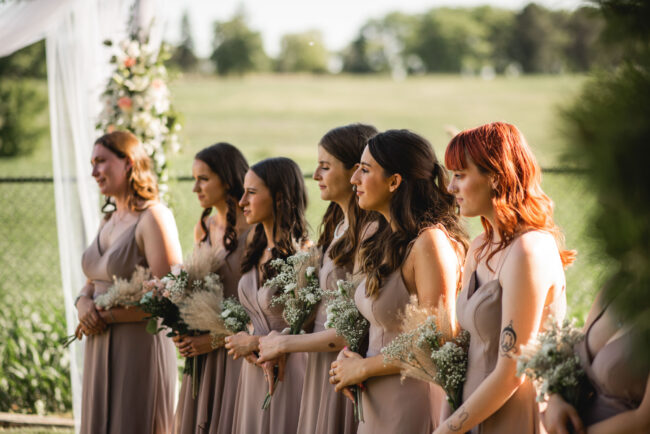 bridal party at wedding ceremony